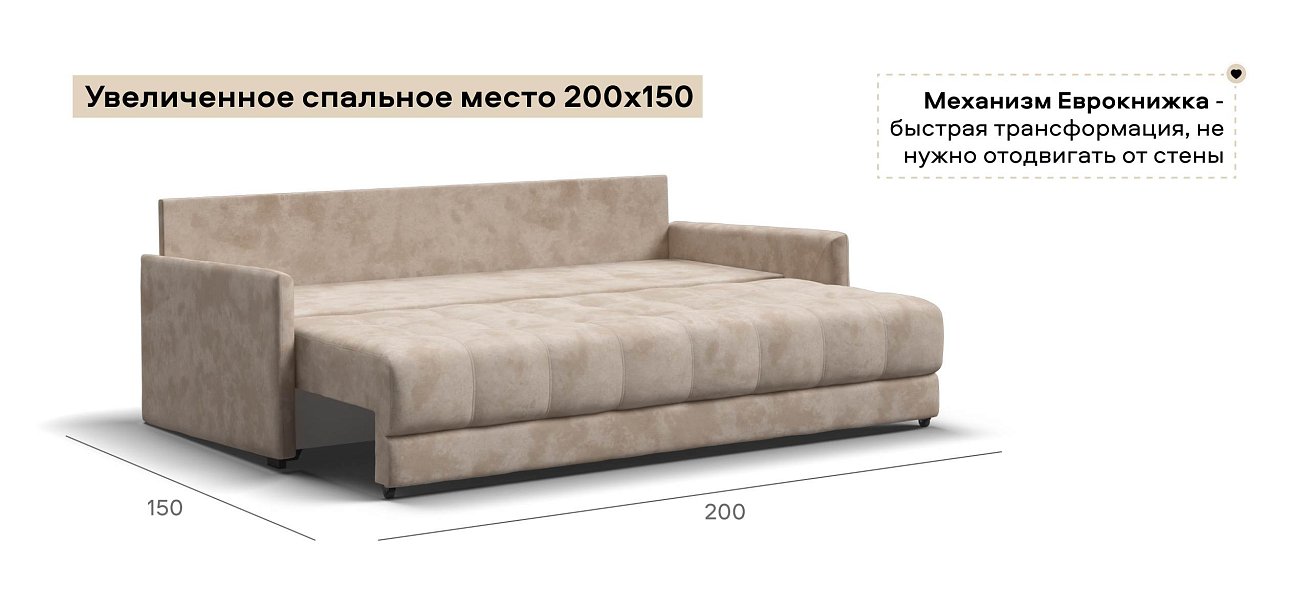 Диван Босс Лофт велюр Алькантара пепел