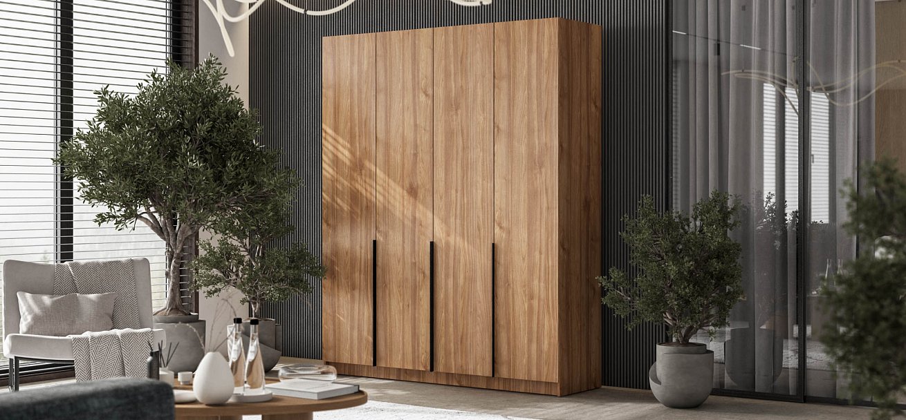 Босс Стандарт 180*220 шкаф распашной 4Д + ящики 01 Орех Селект