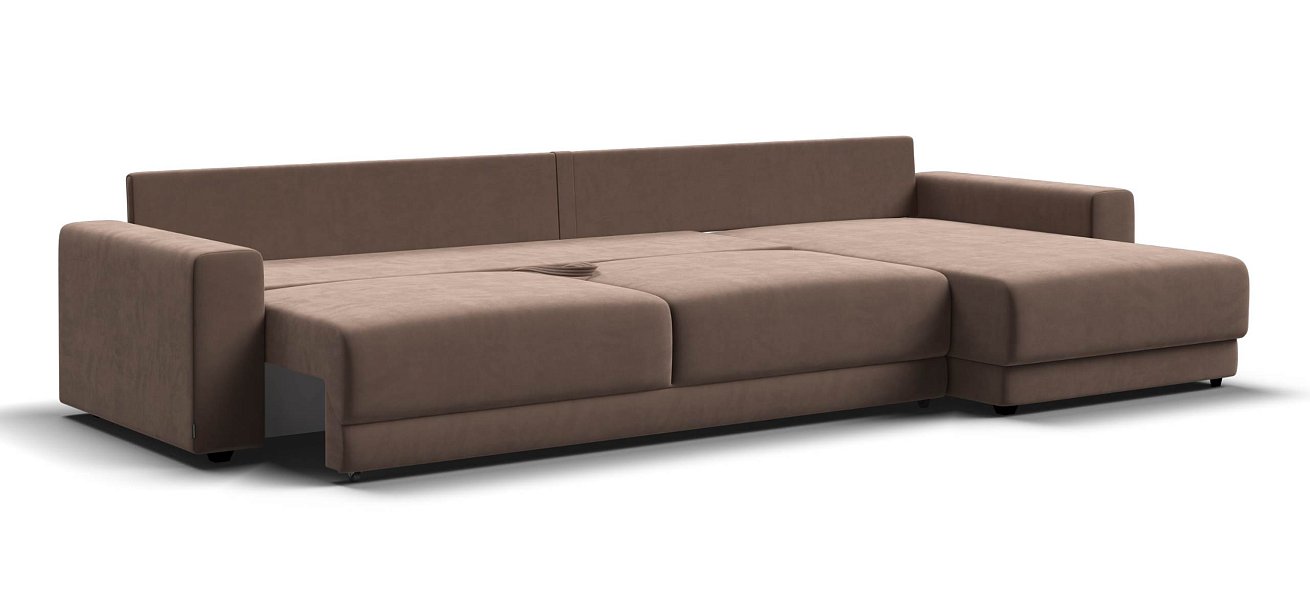 Угловой диван Босс Прайм Макс велюр Монолит мокко