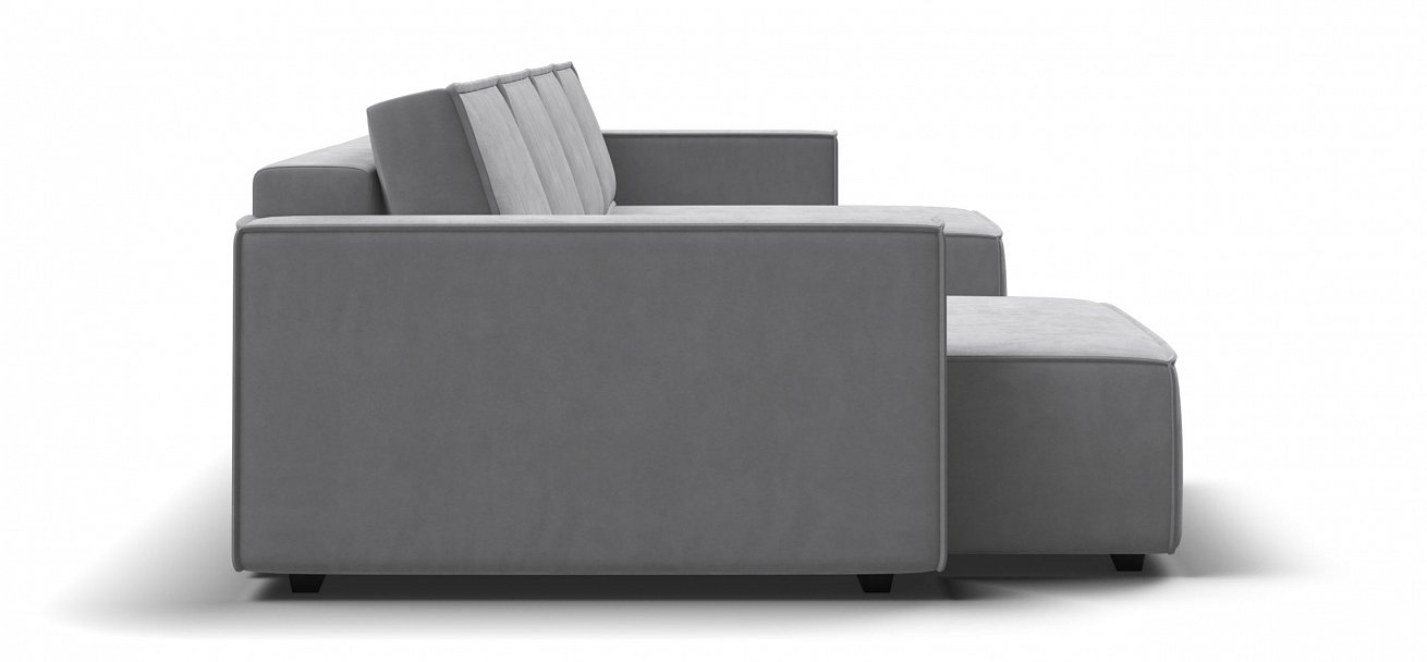 П-образный диван Босс Софт Модуль велюр Монолит сталь