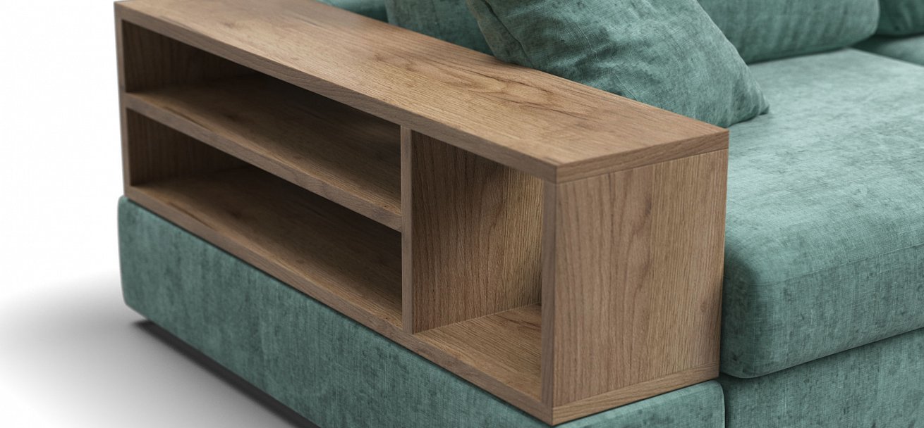 Угловой диван-кровать Босс Модуль ХЛ Шенилл Глосс минт