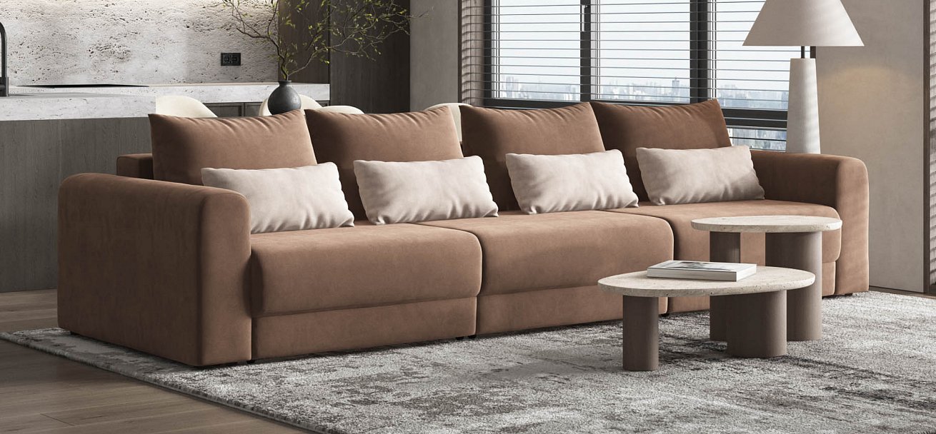 Модульный диван Ричмонд Модуль Макс велюр Монолит мокко