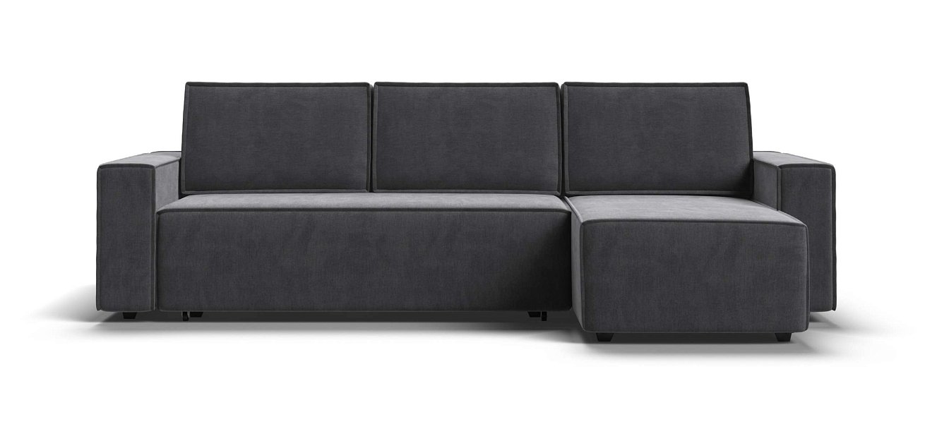 Угловой диван Норд велюр Монолит серый