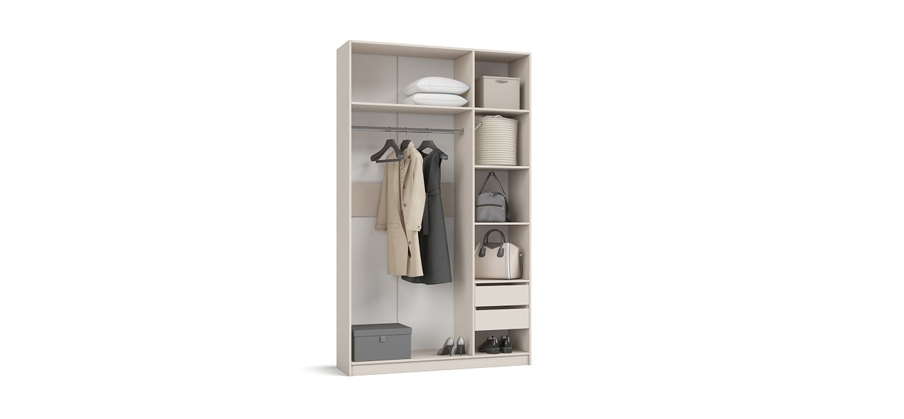 Босс Стандарт 135*236 шкаф распашной 3Д+ящики Кашемир