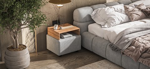 Тумба Босс велюр Монолит сталь, Орех селект 2