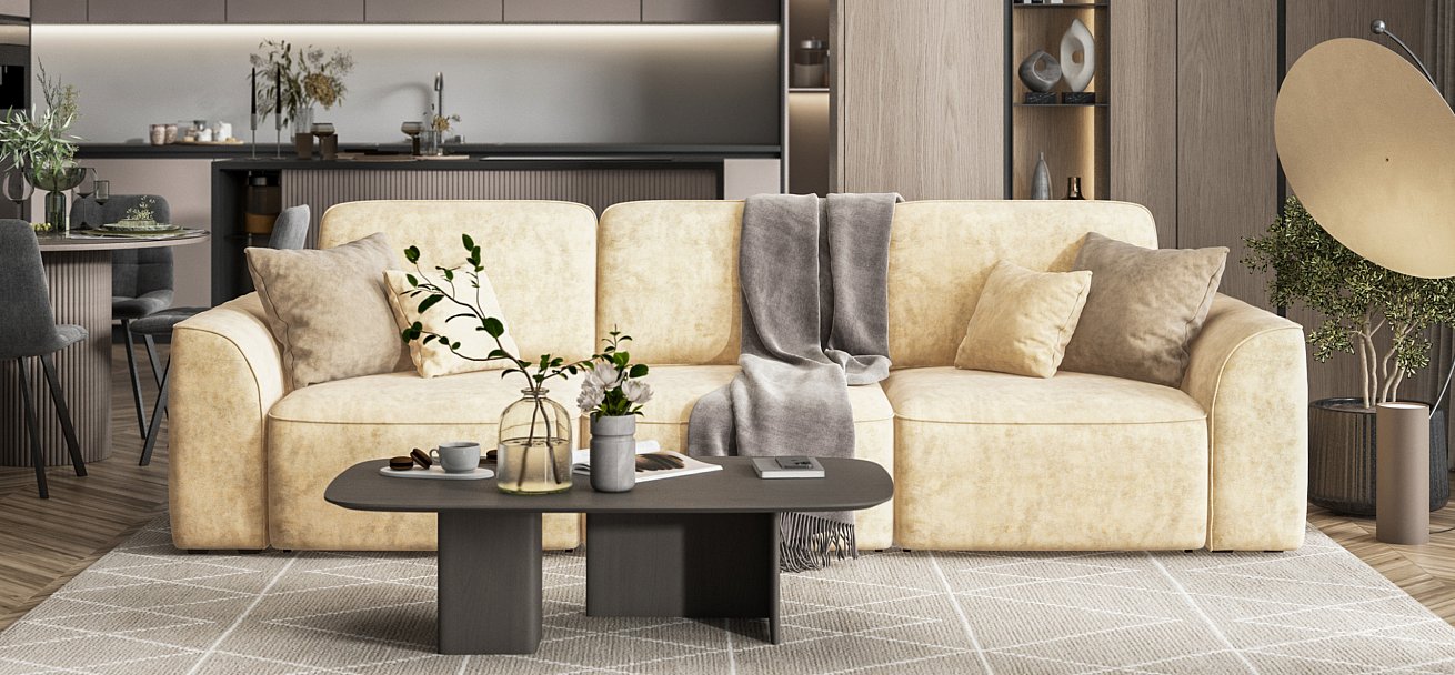 Диван Кинг Модуль Макс велюр Роял шампань