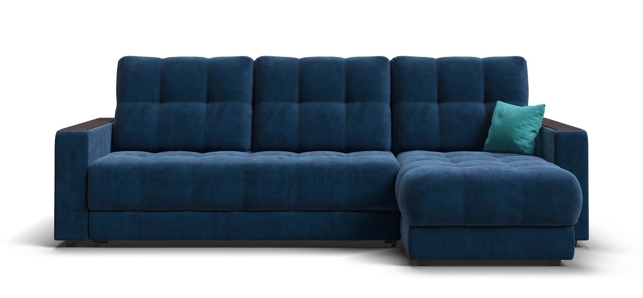 Угловой диван Босс Классик велюр Монолит синий