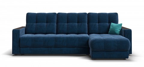 Угловой диван Босс Классик велюр Монолит синий 1