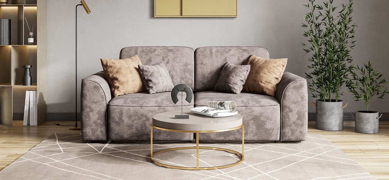 Диван Кинг Модуль велюр Алькантара серый