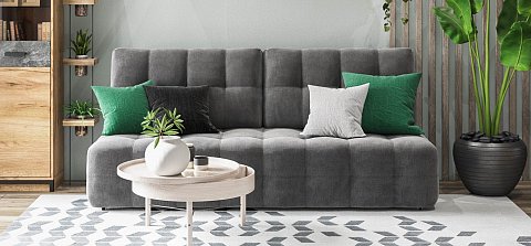 Диван Босс Мини велюр Монолит серый 2