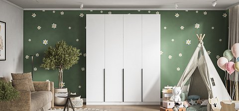 Рим 180 шкаф распашной 4Д+ящики 01 Белый 2