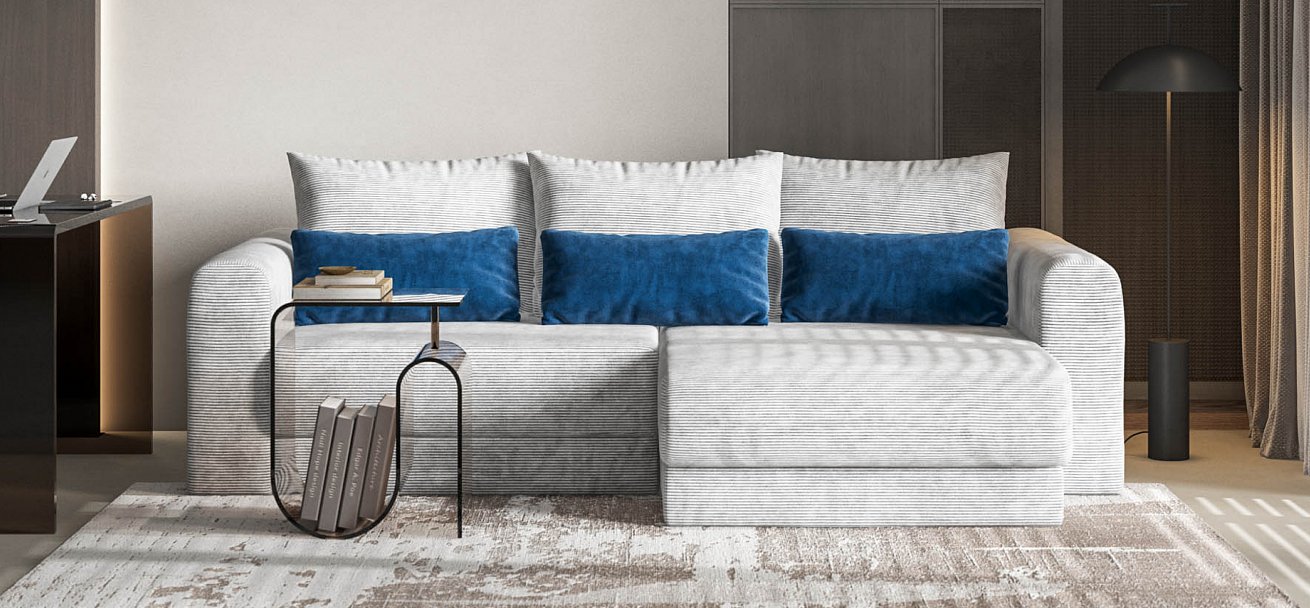 Модульный угловой диван Ричмонд Модуль Вельвет Корд серый