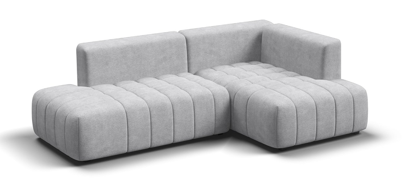 Угловой диван правый Босс Твин Шенилл Клауд серый