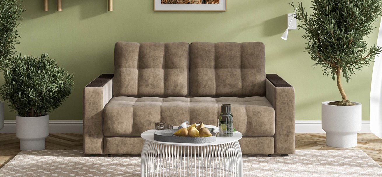 Диван Босс двухместный велюр Роял тауп