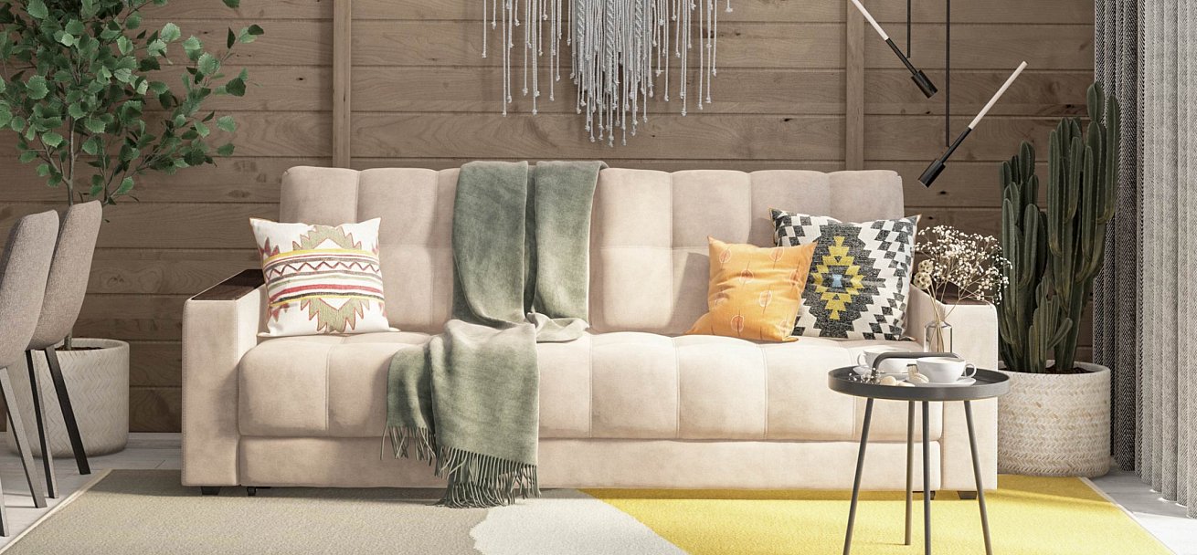 Диван Босс велюр Монолит латте