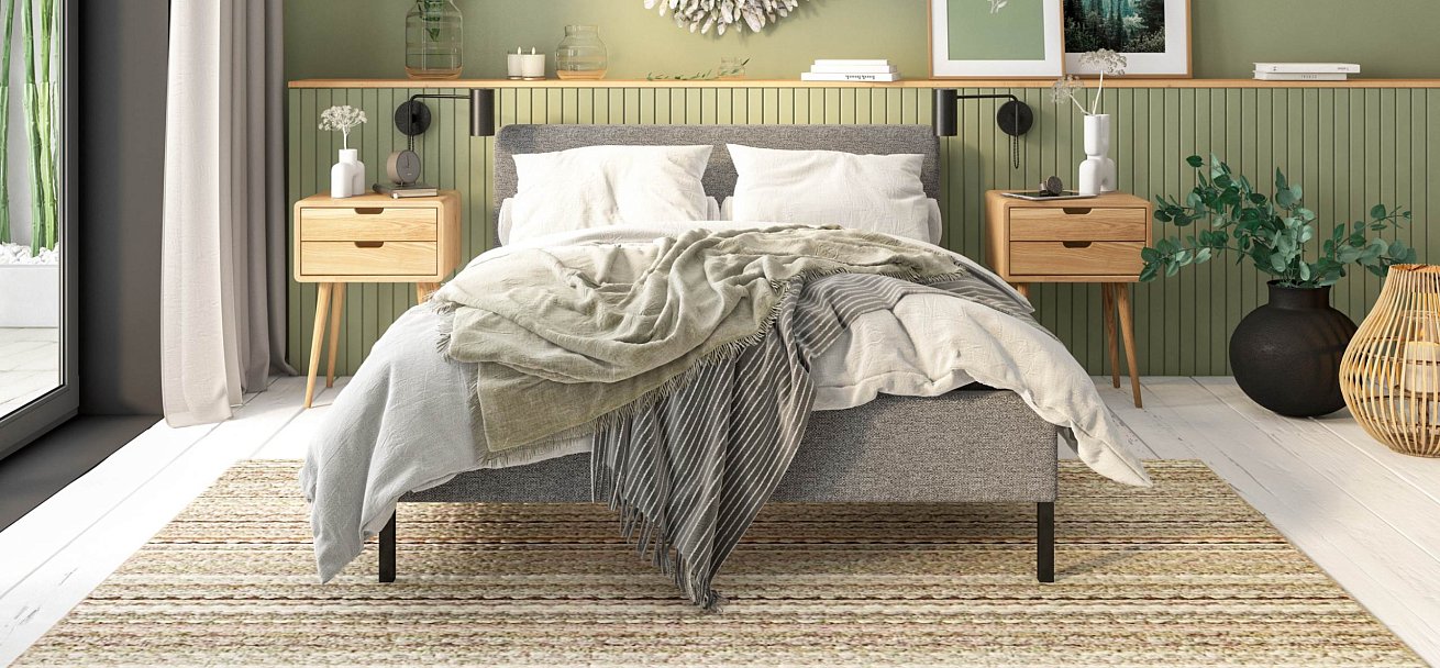 Уна Кровать 160*200Рогожка Мальмо серый, Чёрный