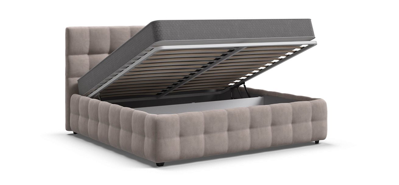 Босс Кровать+ПМ 180*200 велюр Монолит латте