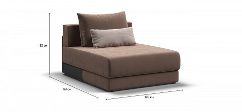 Ричмонд Модуль оттоманка велюр Монолит мокко 1