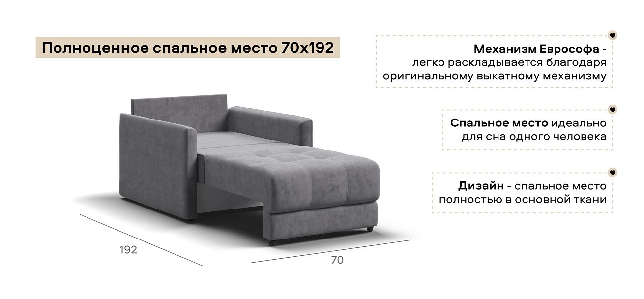 Босс Лофт кресло-кровать велюр Роял агат