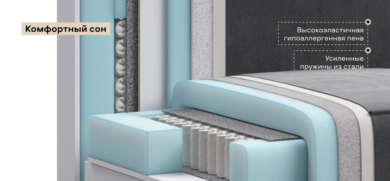 Диван Норд мини велюр Монолит серый