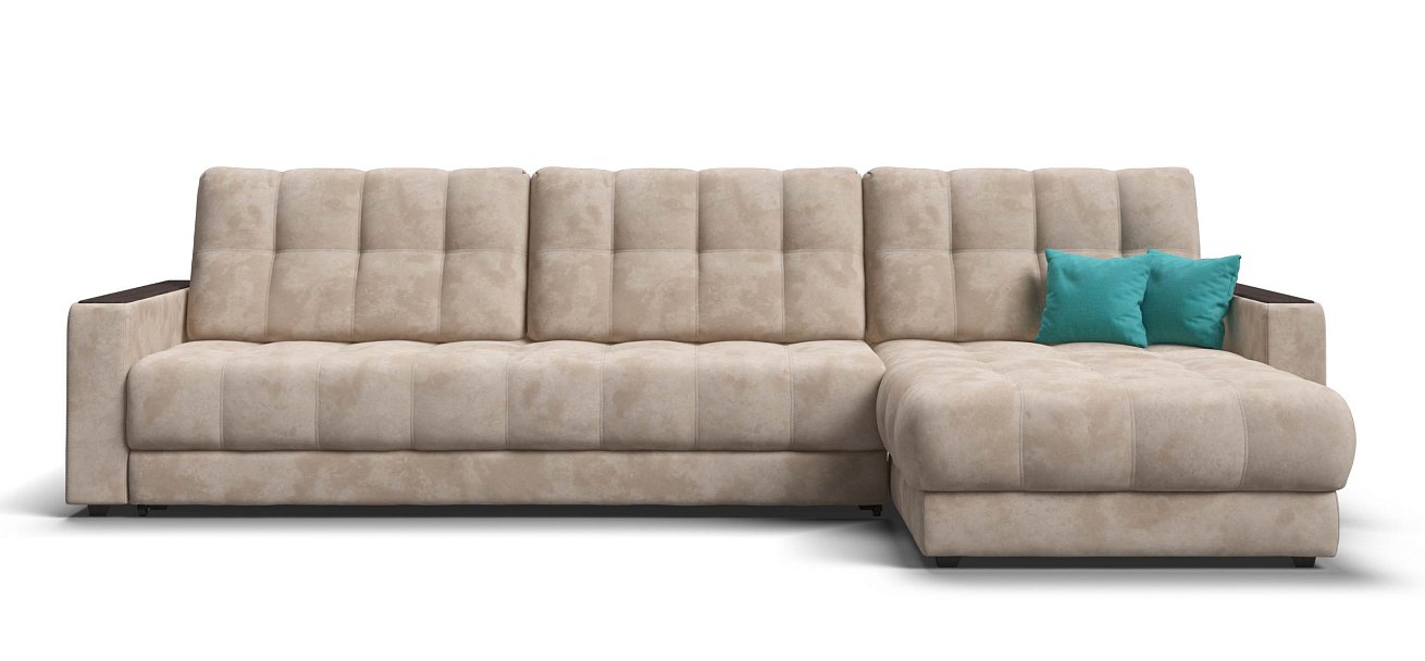 Угловой диван Босс Макс велюр Алькантара пепел