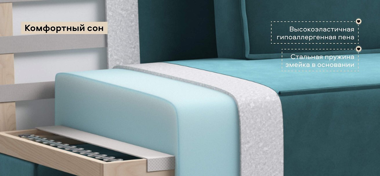 Диван Норд двухместный велюр Монолит зеленый