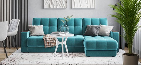 Угловой диван Босс Классик велюр Монолит зеленый 2