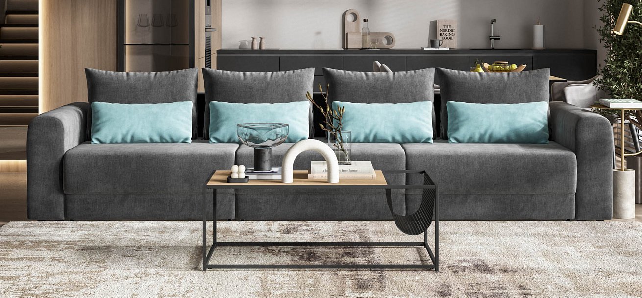 Модульный диван Ричмонд Модуль Макс велюр Монолит серый