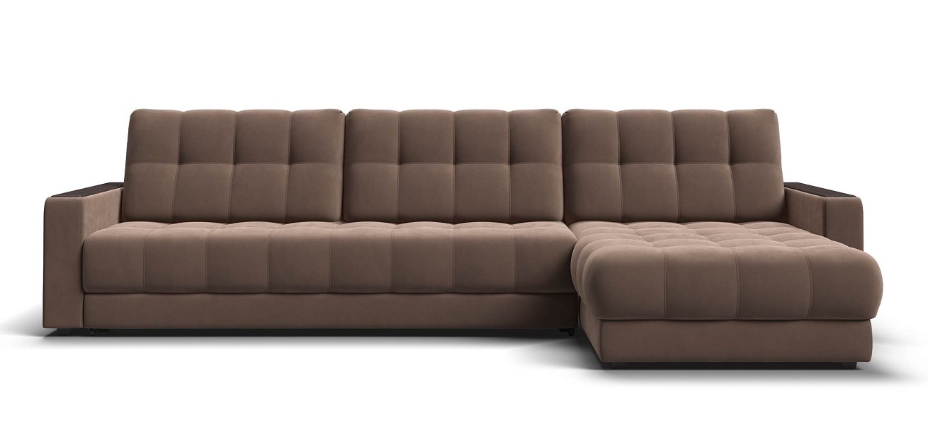 Угловой диван Босс Макс велюр Монолит мокко