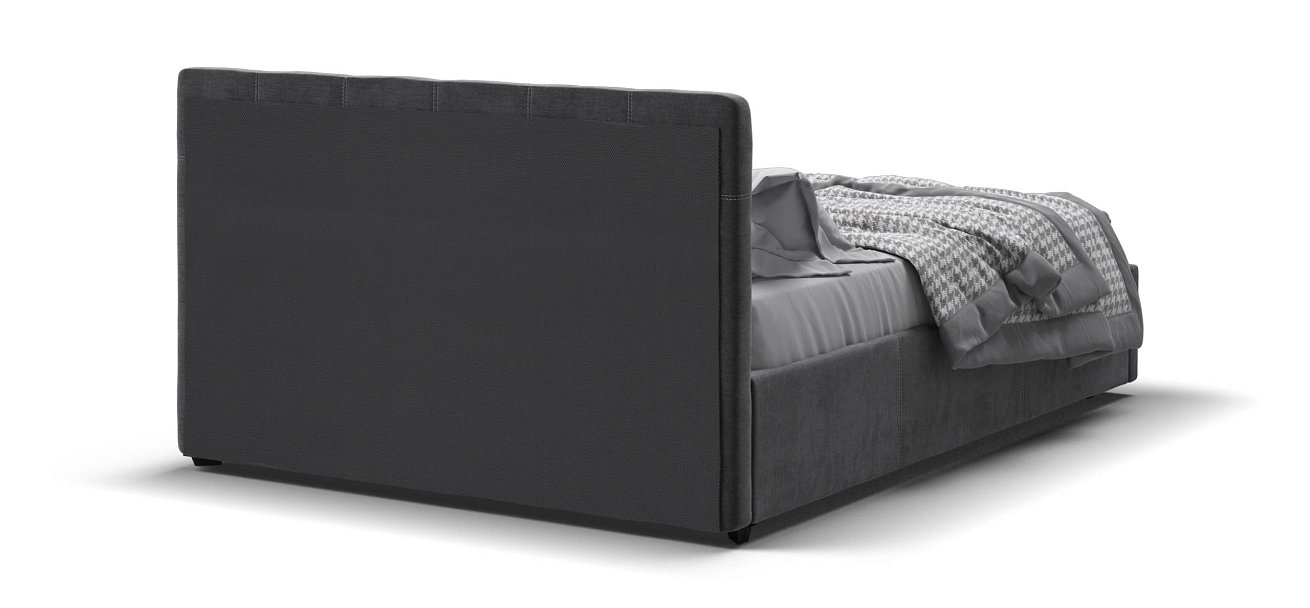 Белла Кровать + ПМ 140*200 велюр Монолит серый