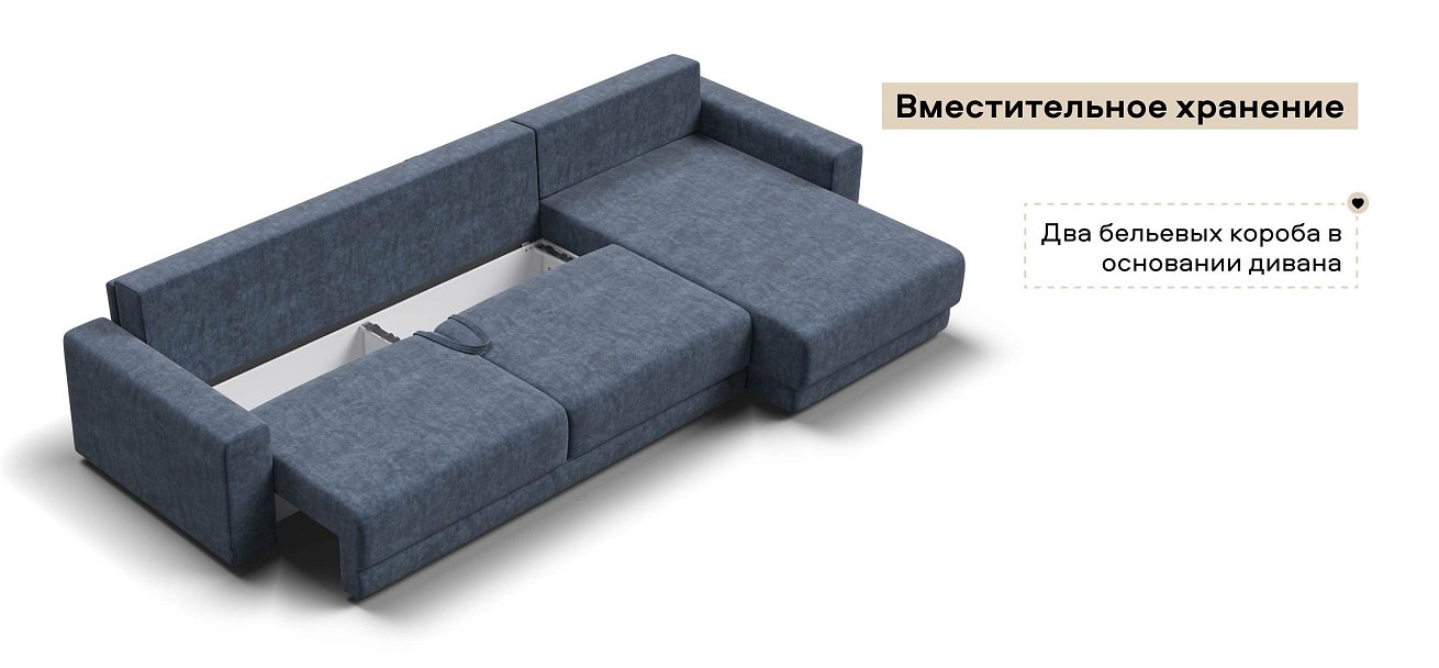 Угловой диван Босс Прайм Макс велюр Роял синий