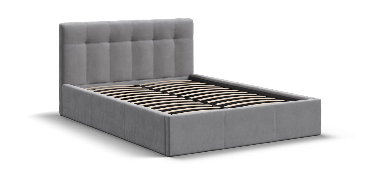 Белла Кровать без ПМ 140*200 велюр Монолит сталь