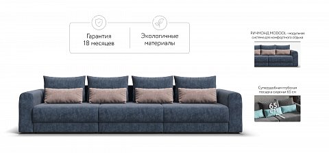 Модульный диван Ричмонд Модуль Макс велюр Роял синий 2