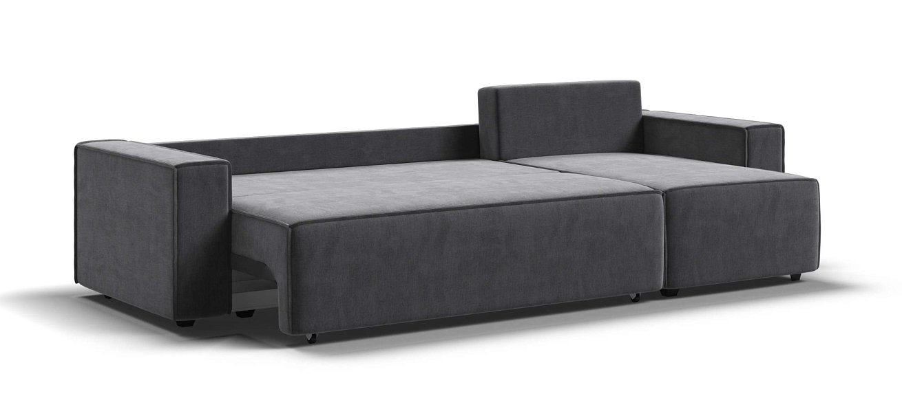 Угловой диван Норд велюр Монолит серый