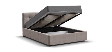 Белла Кровать + ПМ 140*200 велюр Монолит латте 2