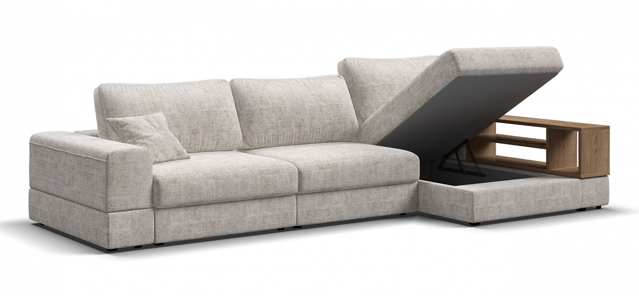 Угловой диван-кровать Босс Модуль ХЛ Шенилл Смарт кварц