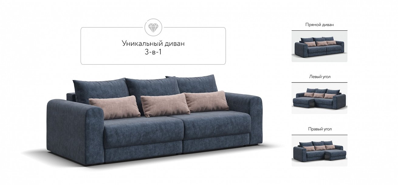 Модульный диван Ричмонд Модуль велюр Роял синий