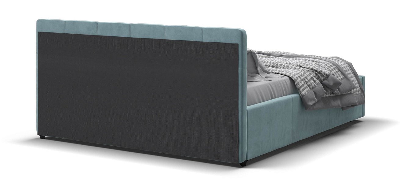 Белла Кровать+ПМ 160*200 велюр Монолит аква