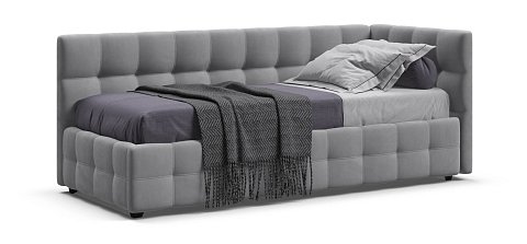 Босс Мини Кровать+ПМ 90*200 велюр Монолит сталь 1