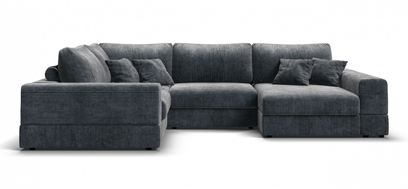 П-образный диван-кровать Босс Модуль Шенилл Глосс карбон