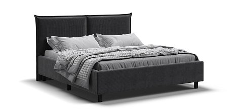 Лео Кровать 160*200 Вельвет Корд графит 1