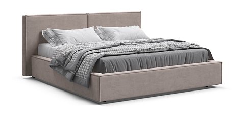Норд Кровать+ПМ 160*200 велюр Монолит латте 1