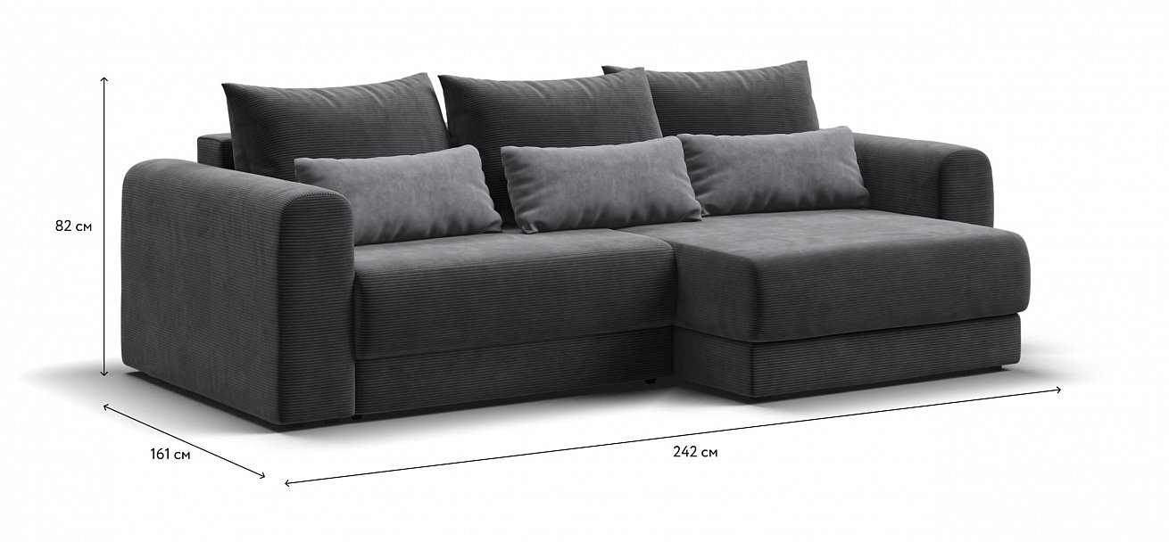 Модульный угловой диван Ричмонд Модуль Вельвет Корд графит