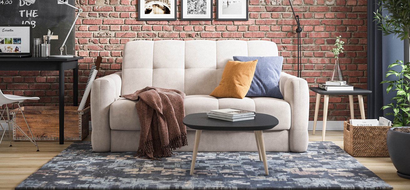 Диван Босс Слип 140 велюр Монолит латте