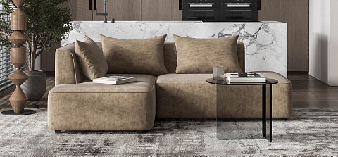 Угловой диван левый Кинг Твин велюр Роял тауп 2