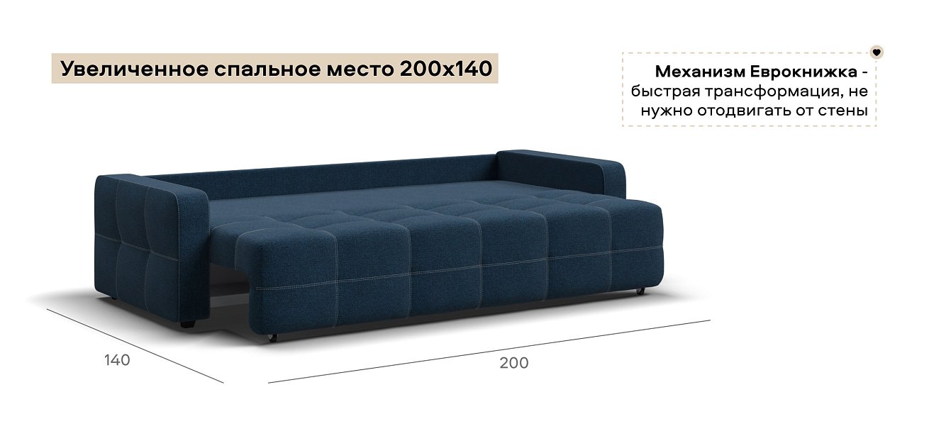 Диван Денди Рогожка Мальмо синий