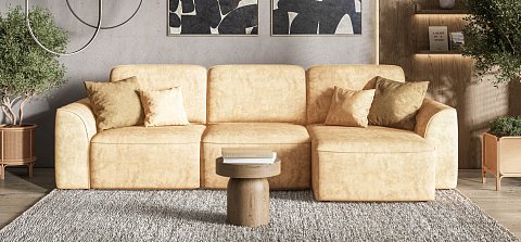 Угловой диван Кинг велюр Роял шампань 2