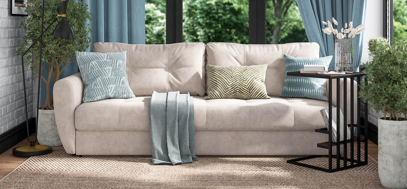 Диван Престон велюр Монолит латте