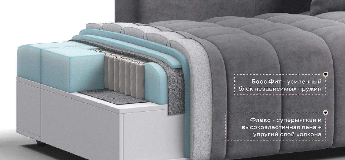 Диван Босс Твин прямой Велюр Роял агат