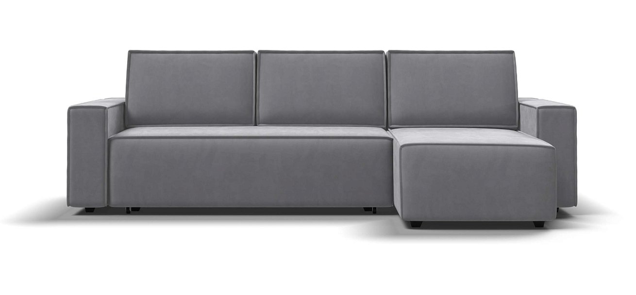 Угловой диван Норд велюр Монолит сталь